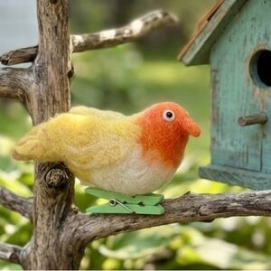 Wooly Red-Headed Woodpecker Figurine – Handcrafted Bird Decor